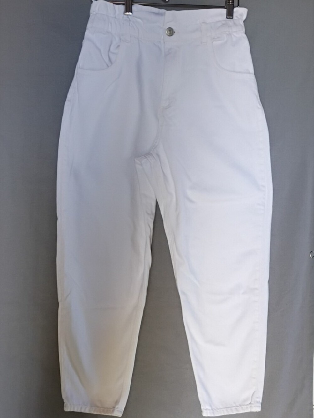 Zara Women's Paperbag White Jeans Elastic Waist Size S - Picture 4 of 10